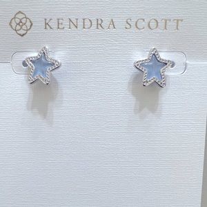 Kendra Scott Jae Star Stud Rhod Perwinkle Cats Eye Earrings
